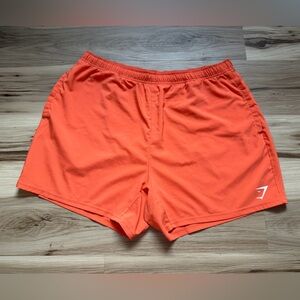 Gymshark Men's Bright Orange Athletic Shorts